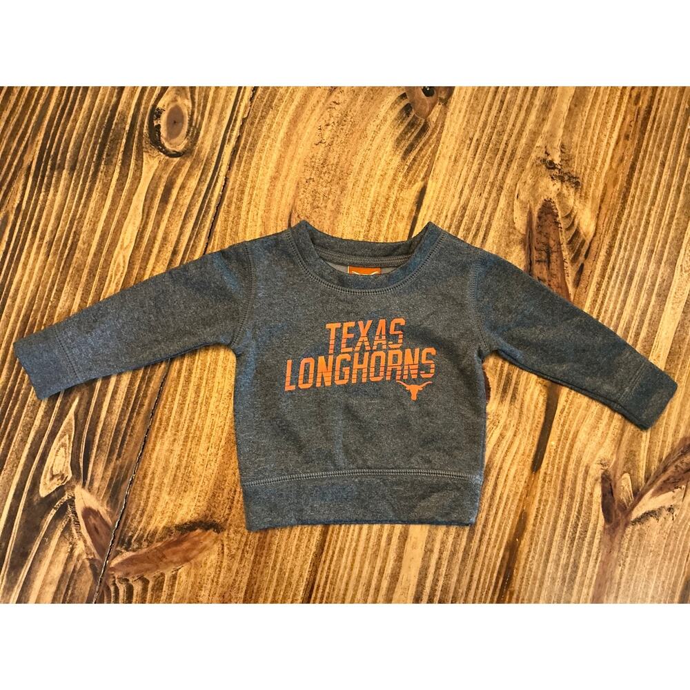 Texas Longhorns NFL Gray Orange Graphic Sweatshirt Baby Unisex Size 3 Months